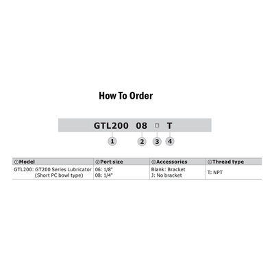 GTL20006T AIRTAC LUBRICATOR<BR>GTL200 SERIES 1/8" NPT